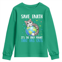 Earth Day Youth Sweatshirt Save Earth Its The Only Planet With Cats