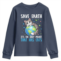 Earth Day Youth Sweatshirt Save Earth Its The Only Planet With Cats