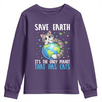 Earth Day Youth Sweatshirt Save Earth Its The Only Planet With Cats