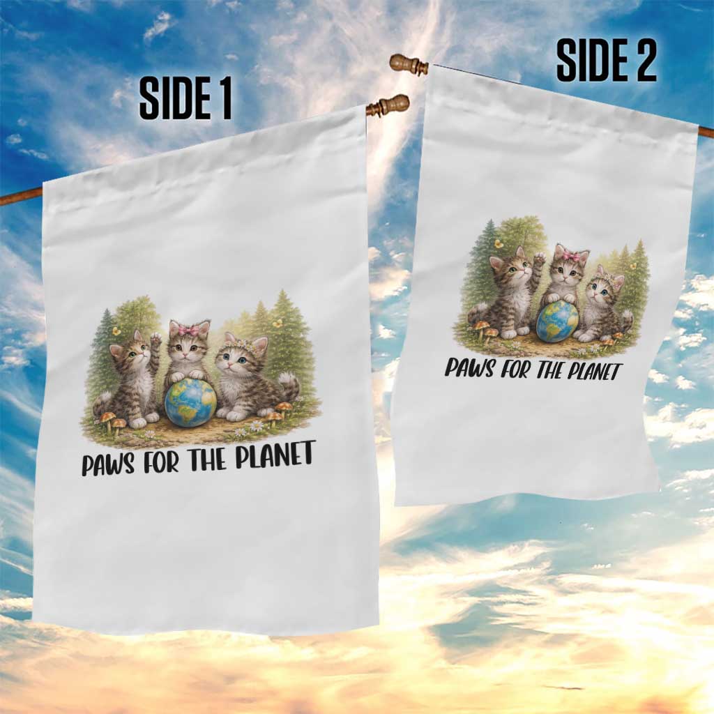 Earth Day Cat Lover Garden Flag Paws For The Planet