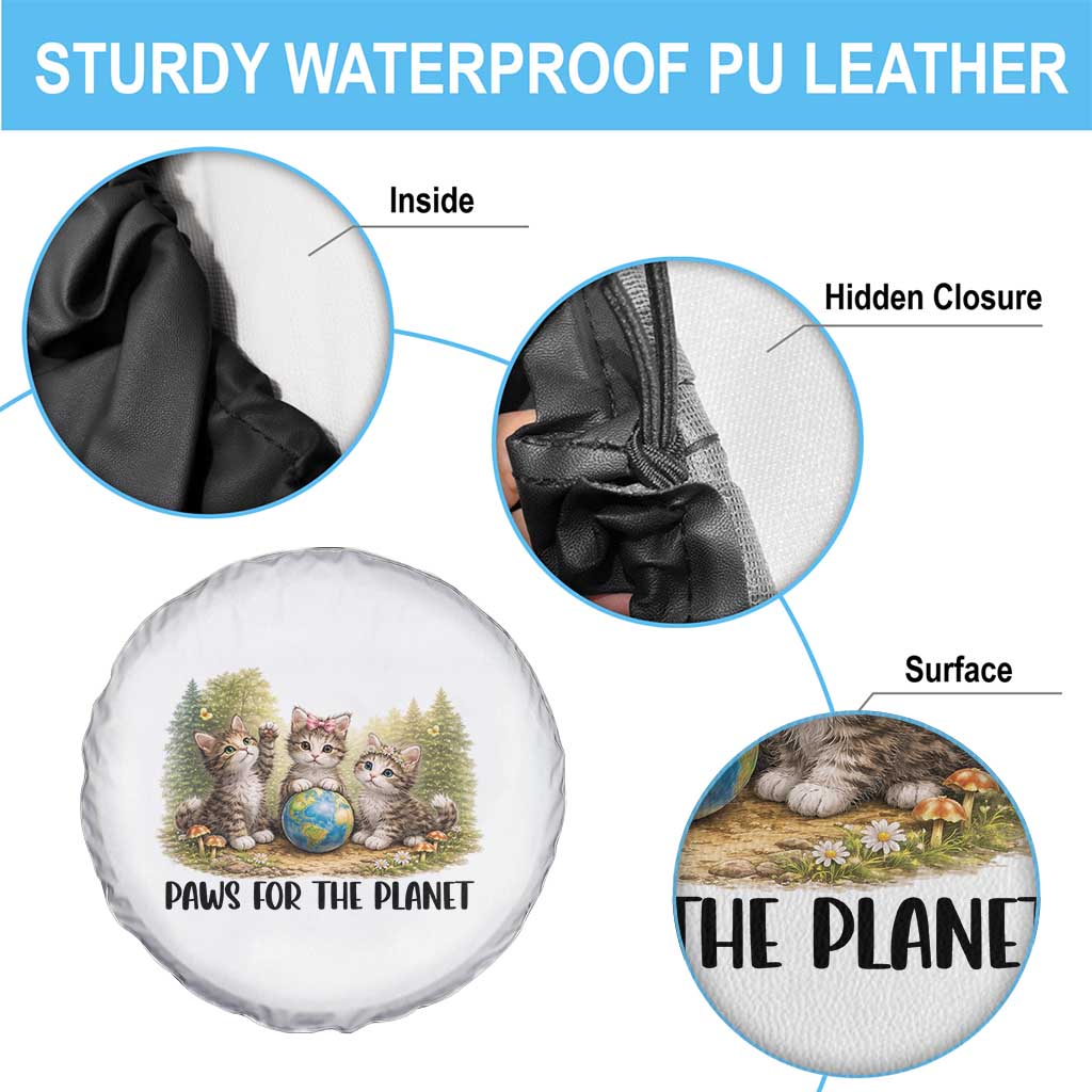 Earth Day Cat Lover Spare Tire Cover Paws For The Planet
