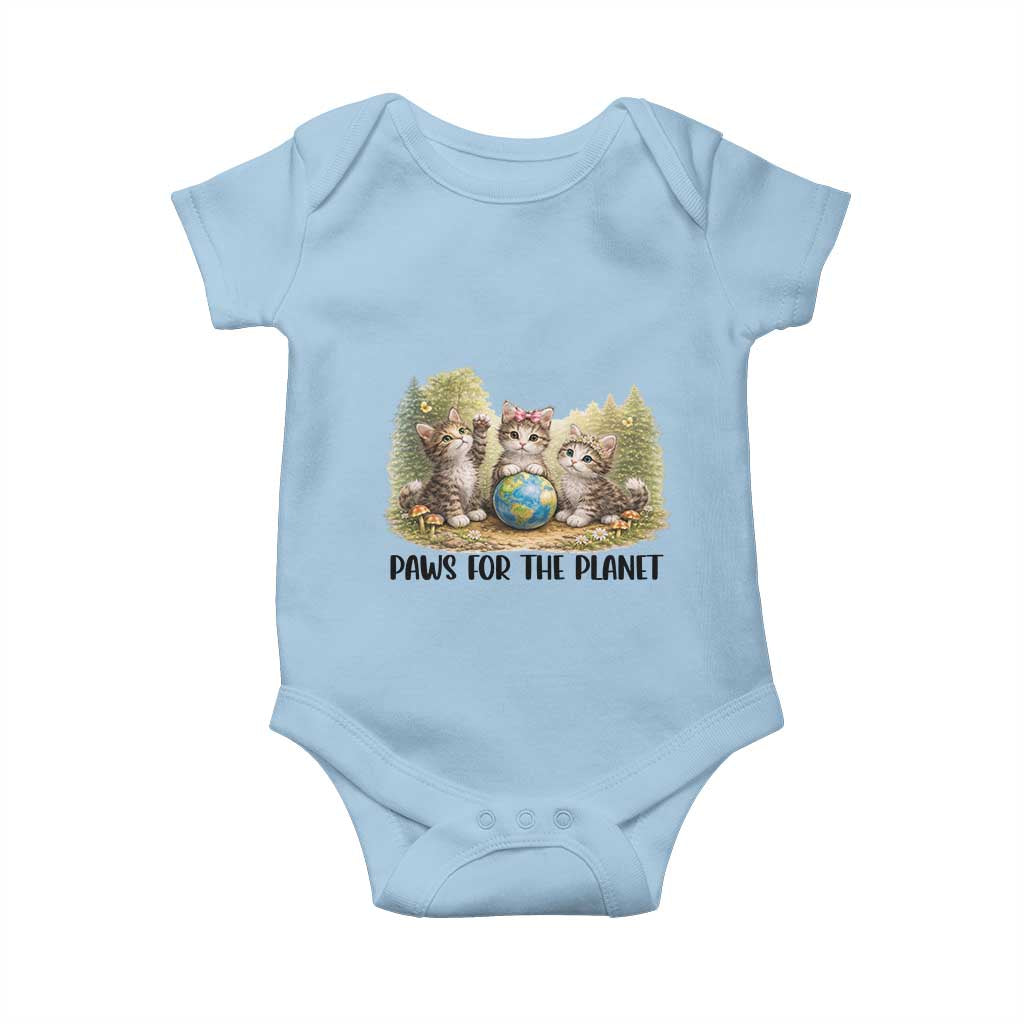 Earth Day Cat Lover Baby Onesie Paws For The Planet