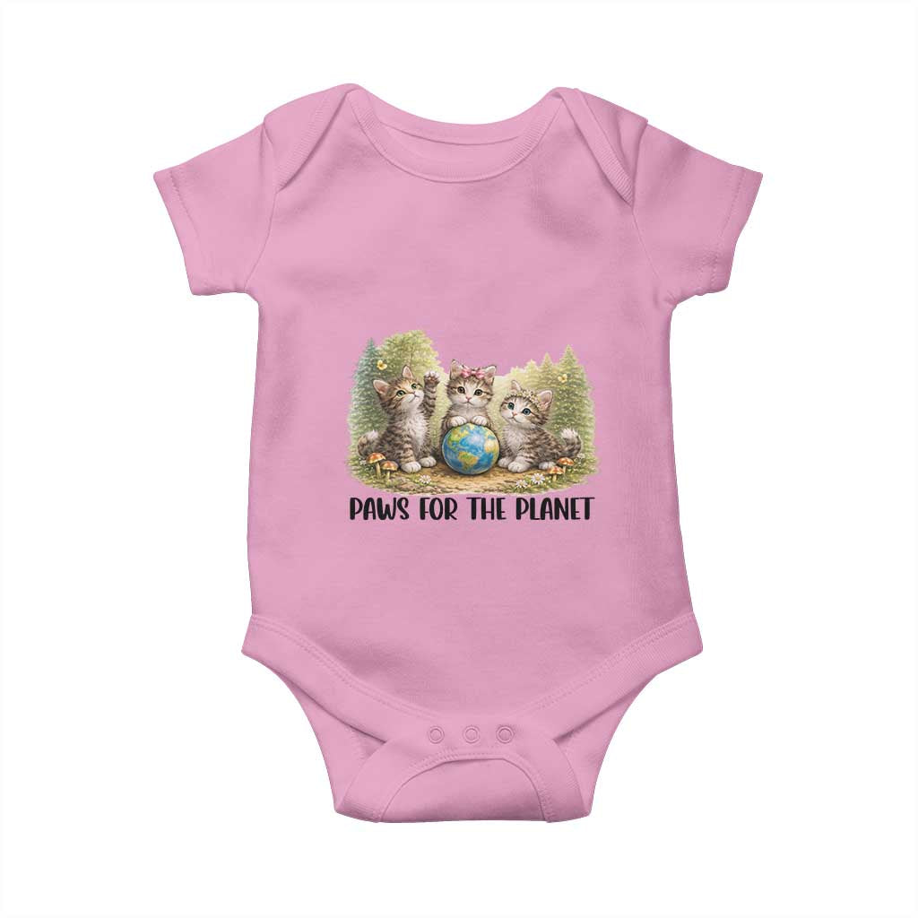 Earth Day Cat Lover Baby Onesie Paws For The Planet