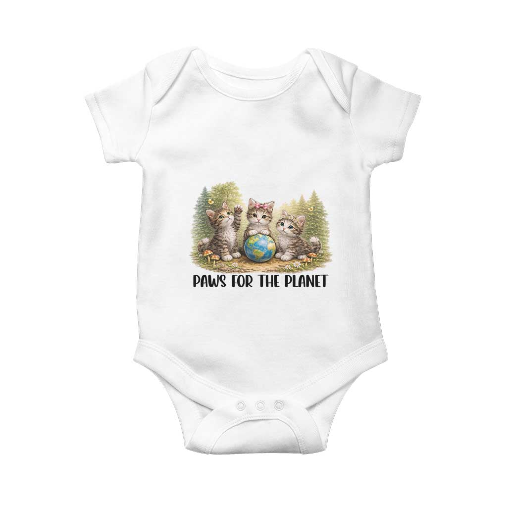 Earth Day Cat Lover Baby Onesie Paws For The Planet