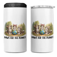 Earth Day Cat Lover 4 in 1 Can Cooler Tumbler Paws For The Planet