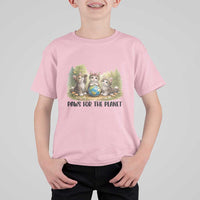 Earth Day Cat Lover T Shirt For Kid Paws For The Planet