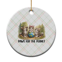 Earth Day Cat Lover Ceramic Ornament Paws For The Planet