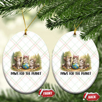 Earth Day Cat Lover Ceramic Ornament Paws For The Planet
