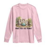 Earth Day Cat Lover Long Sleeve Shirt Paws For The Planet