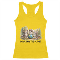 Earth Day Cat Lover Racerback Tank Top Paws For The Planet