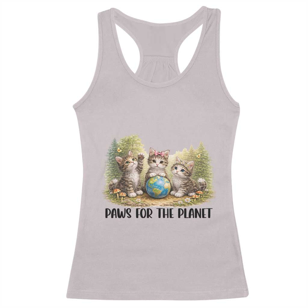 Earth Day Cat Lover Racerback Tank Top Paws For The Planet