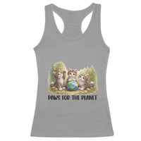 Earth Day Cat Lover Racerback Tank Top Paws For The Planet