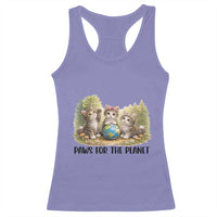 Earth Day Cat Lover Racerback Tank Top Paws For The Planet