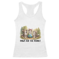 Earth Day Cat Lover Racerback Tank Top Paws For The Planet