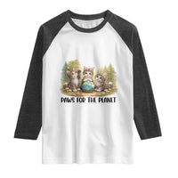 Earth Day Cat Lover Raglan Shirt Paws For The Planet