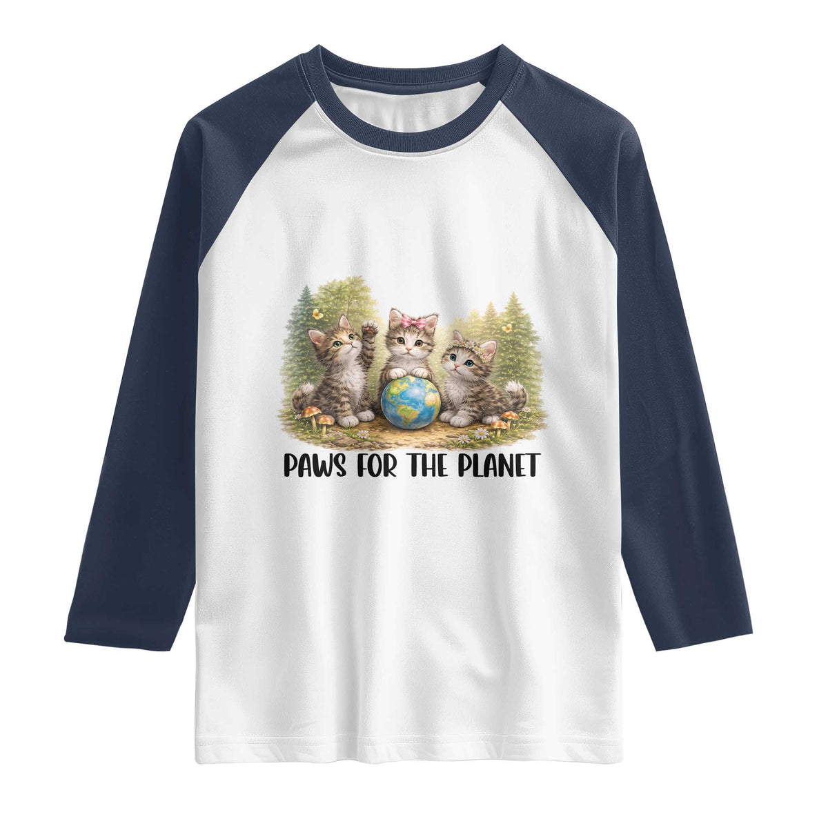 Earth Day Cat Lover Raglan Shirt Paws For The Planet