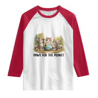 Earth Day Cat Lover Raglan Shirt Paws For The Planet