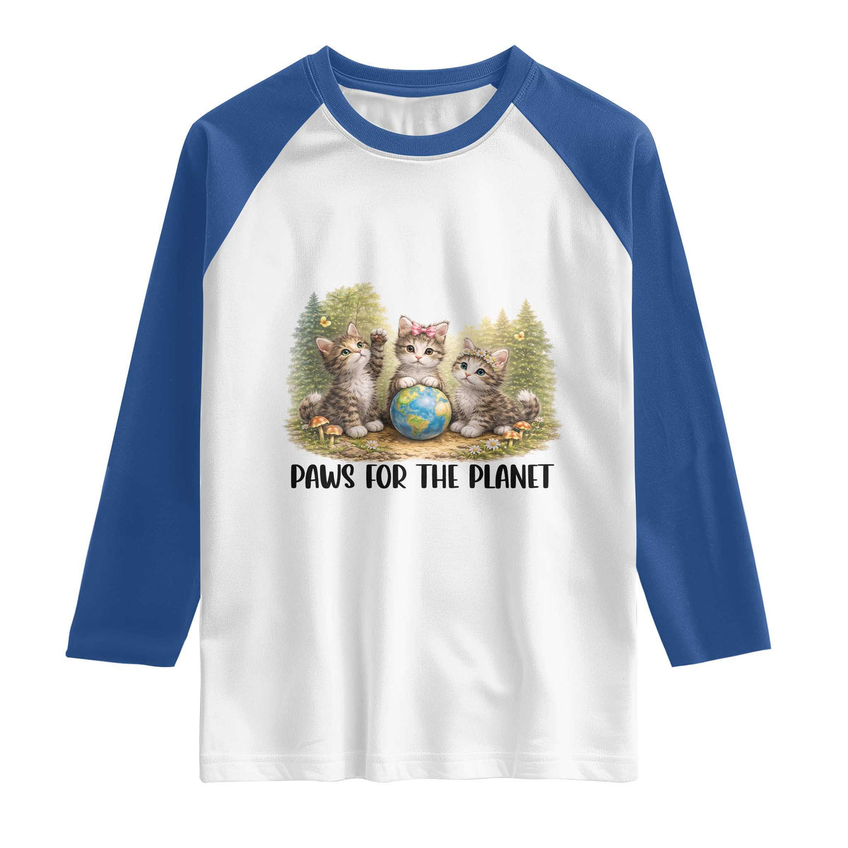Earth Day Cat Lover Raglan Shirt Paws For The Planet