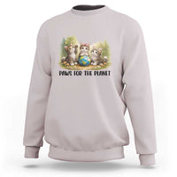 Earth Day Cat Lover Sweatshirt Paws For The Planet