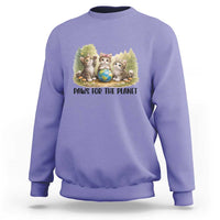 Earth Day Cat Lover Sweatshirt Paws For The Planet
