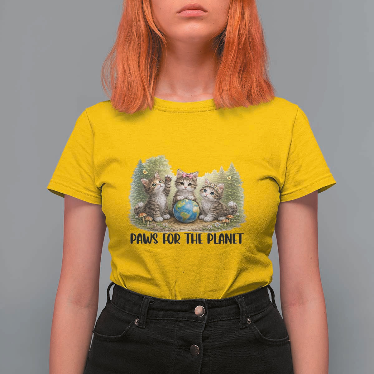 Earth Day Cat Lover T Shirt For Women Paws For The Planet