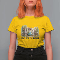 Earth Day Cat Lover T Shirt For Women Paws For The Planet