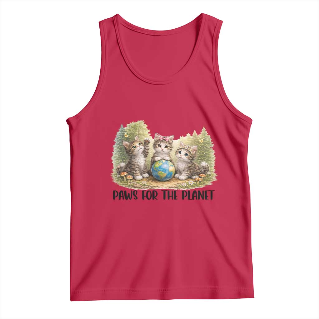 Earth Day Cat Lover Tank Top Paws For The Planet