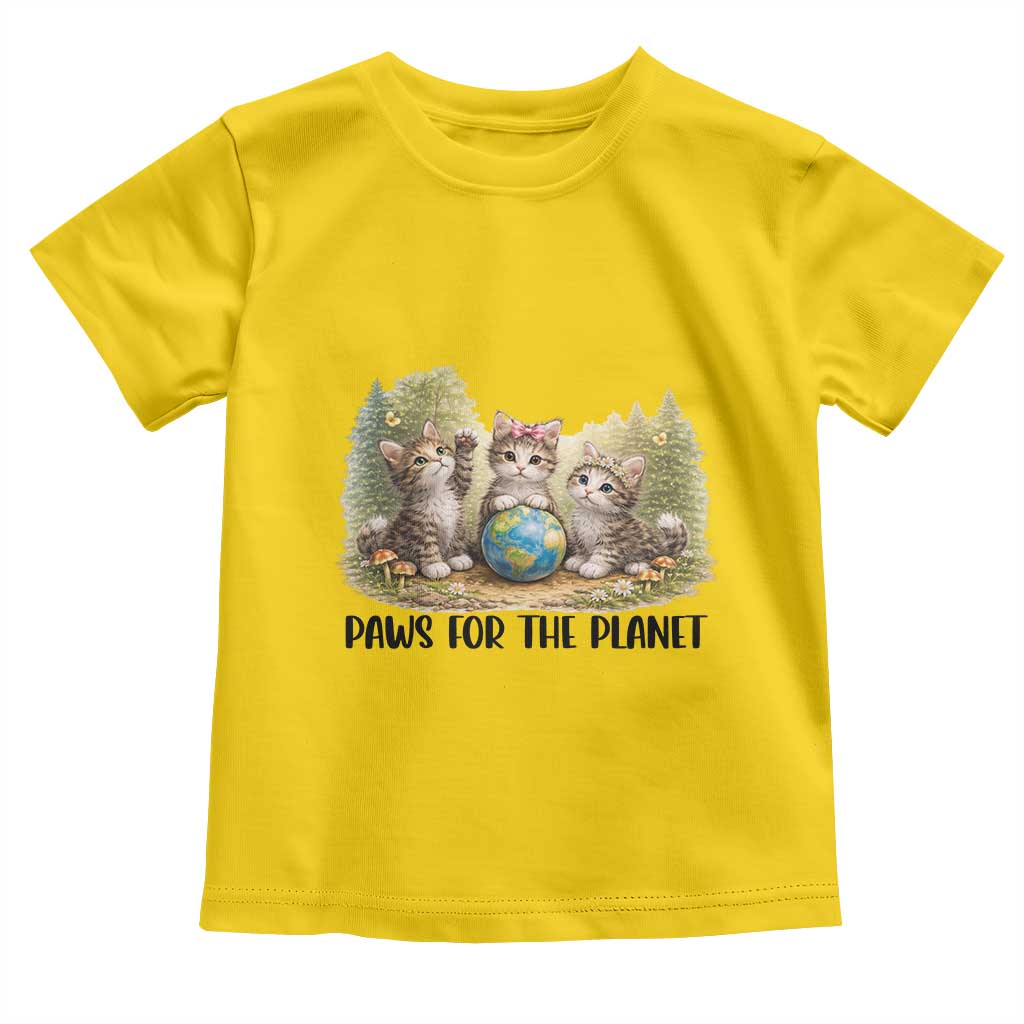 Earth Day Cat Lover Toddler T Shirt Paws For The Planet