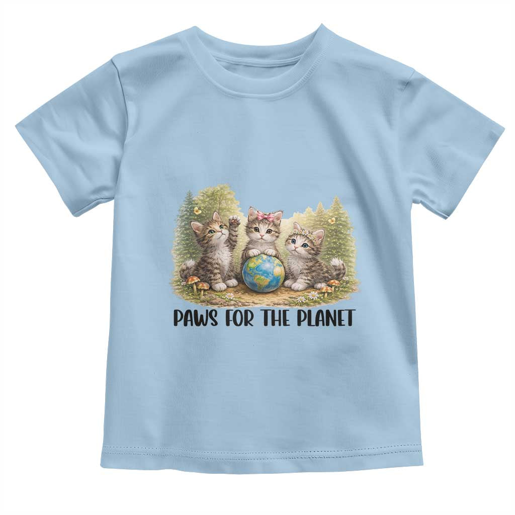 Earth Day Cat Lover Toddler T Shirt Paws For The Planet