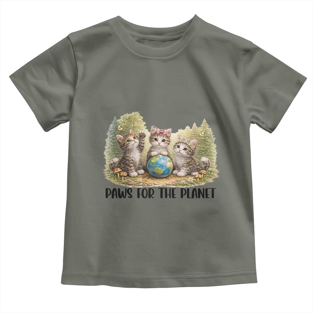 Earth Day Cat Lover Toddler T Shirt Paws For The Planet