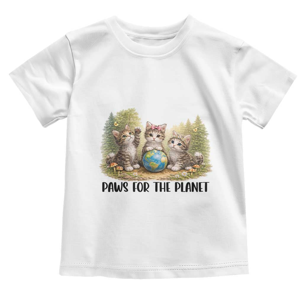 Earth Day Cat Lover Toddler T Shirt Paws For The Planet