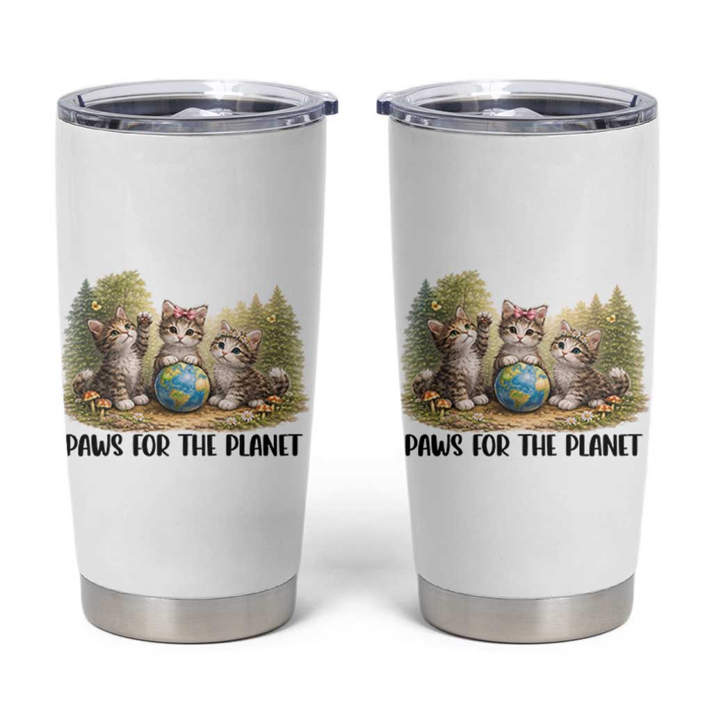 Earth Day Cat Lover Tumbler Cup Paws For The Planet