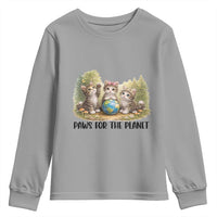 Earth Day Cat Lover Youth Sweatshirt Paws For The Planet