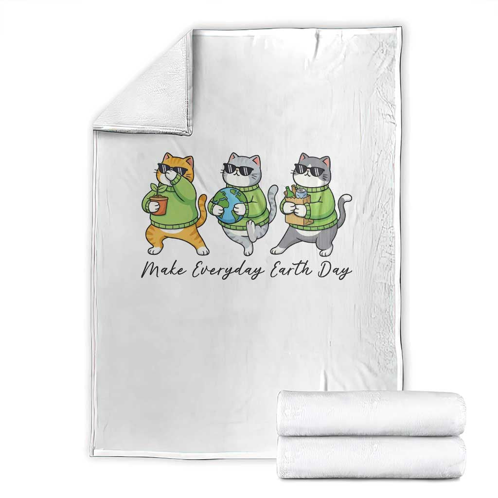 Make Everyday Earth Day Throw Blanket Eco Friendly Cat Lover