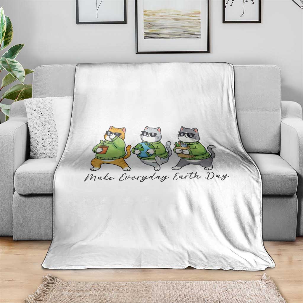 Make Everyday Earth Day Throw Blanket Eco Friendly Cat Lover