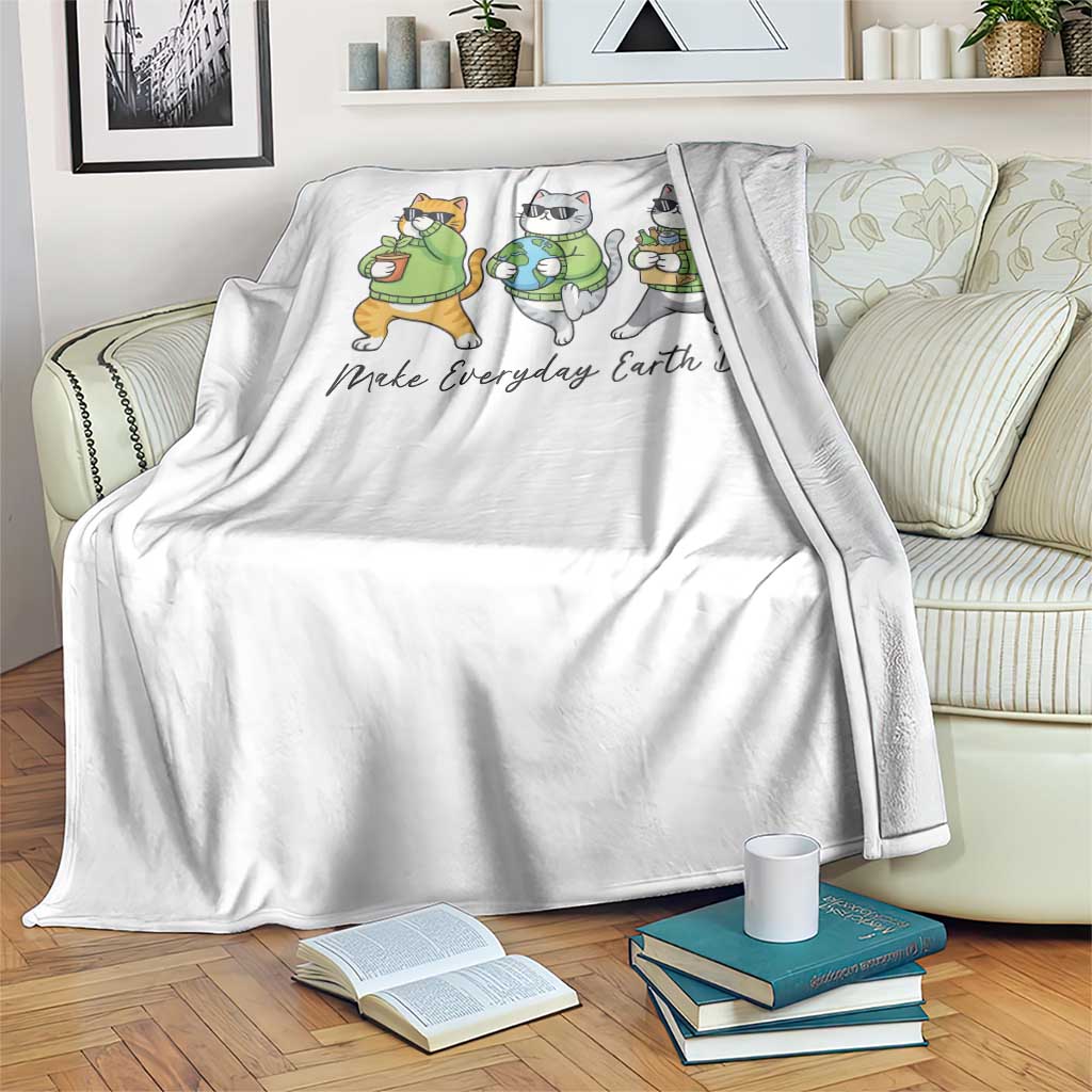 Make Everyday Earth Day Throw Blanket Eco Friendly Cat Lover