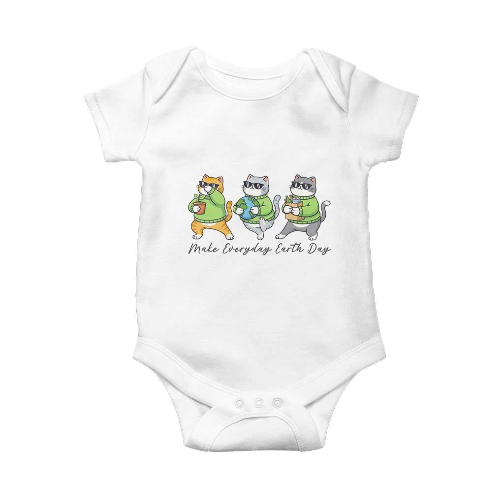 Make Everyday Earth Day Baby Onesie Eco Friendly Cat Lover