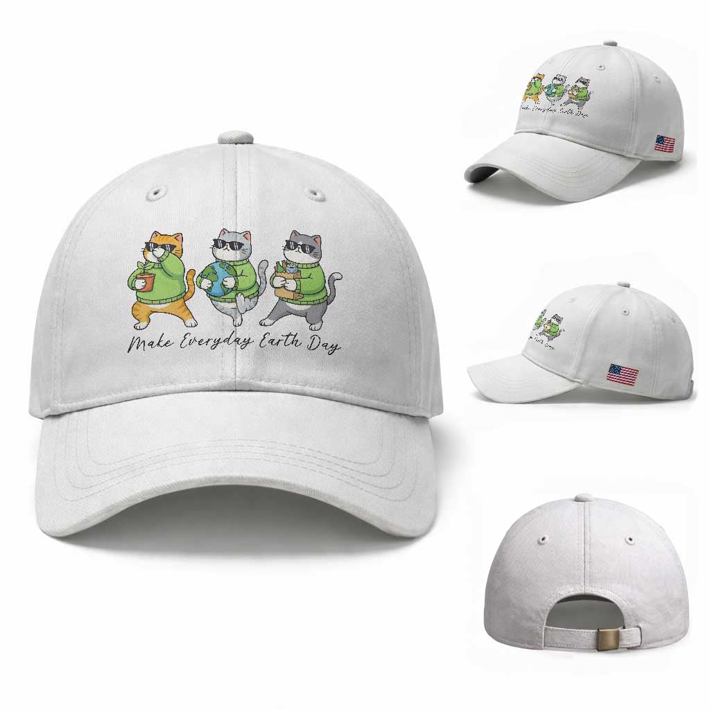 Make Everyday Earth Day Baseball Cap Eco Friendly Cat Lover
