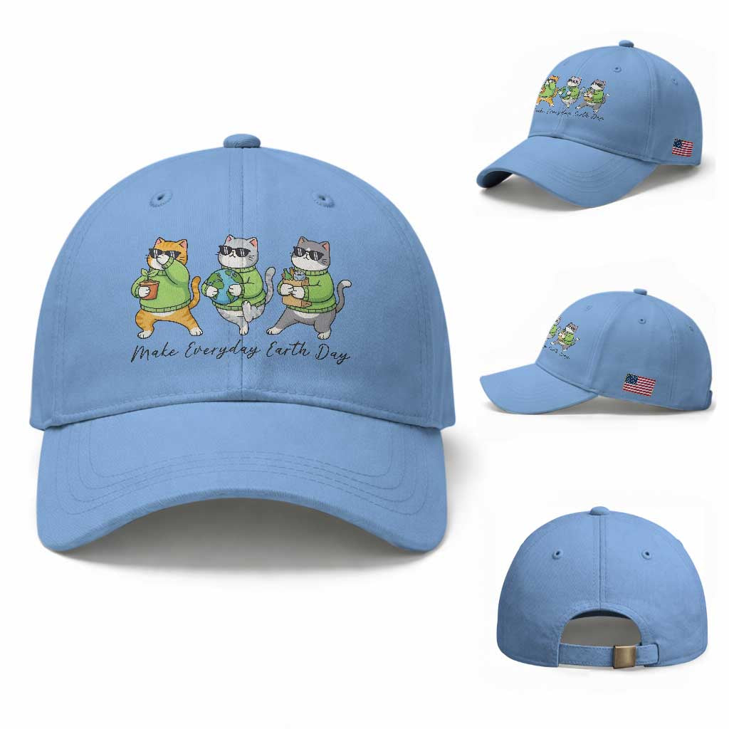 Make Everyday Earth Day Baseball Cap Eco Friendly Cat Lover