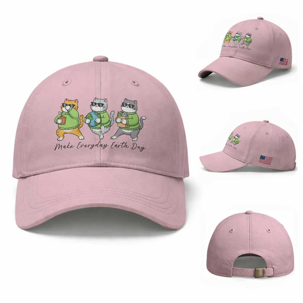 Make Everyday Earth Day Baseball Cap Eco Friendly Cat Lover
