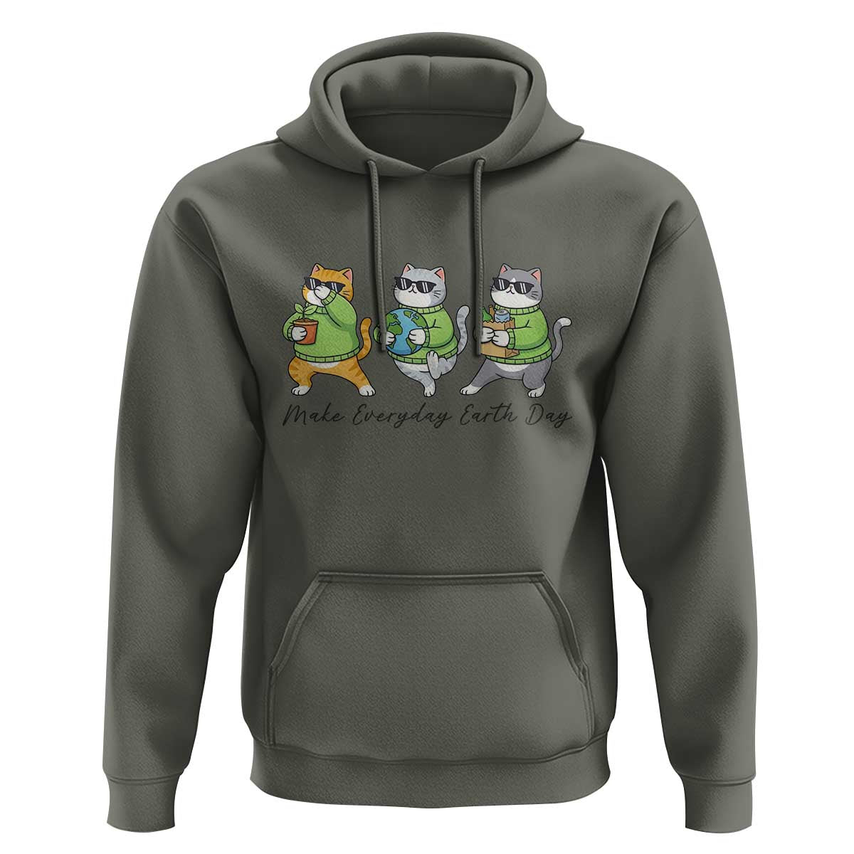 Make Everyday Earth Day Hoodie Eco Friendly Cat Lover