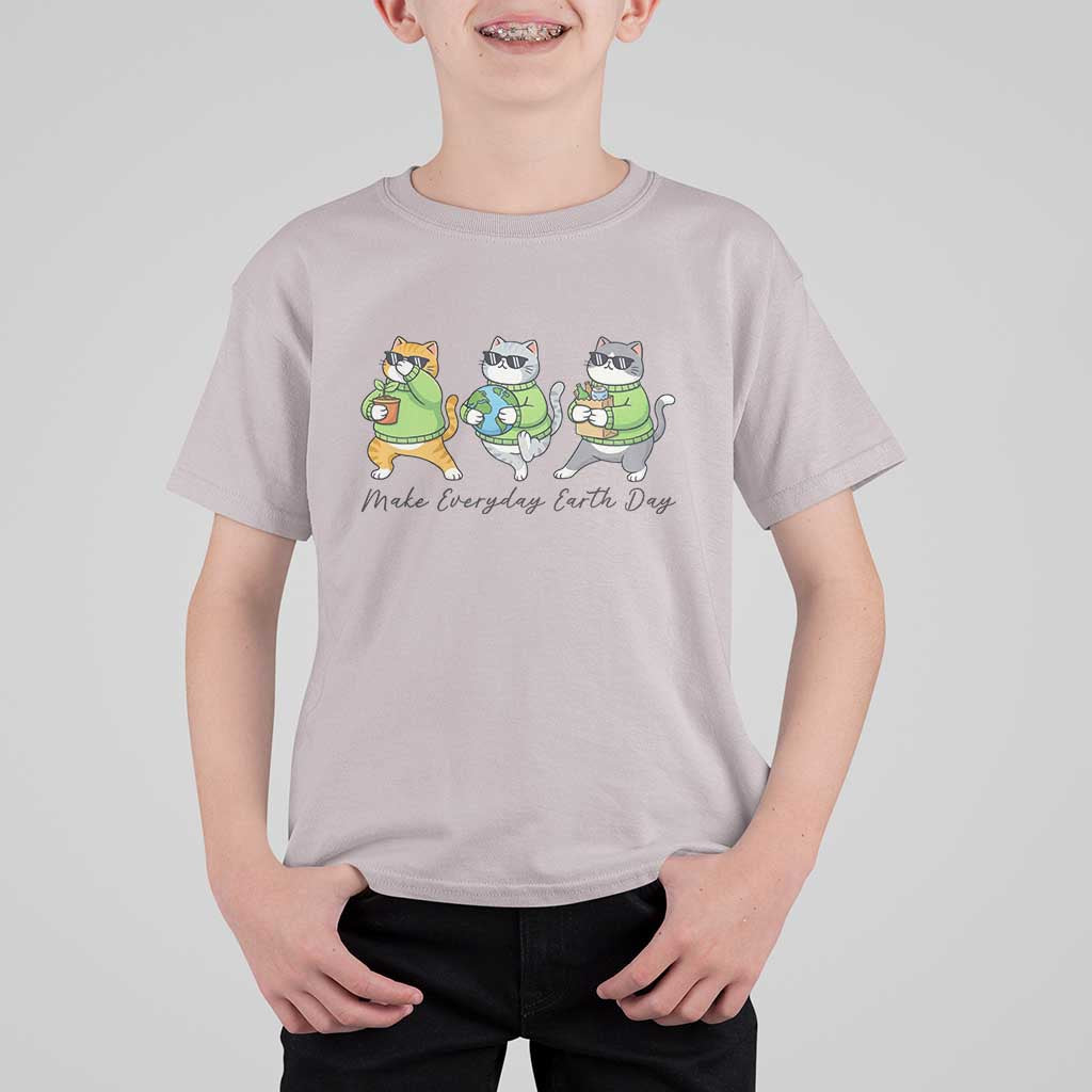 Make Everyday Earth Day T Shirt For Kid Eco Friendly Cat Lover