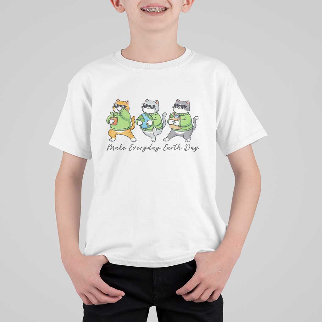 Make Everyday Earth Day T Shirt For Kid Eco Friendly Cat Lover