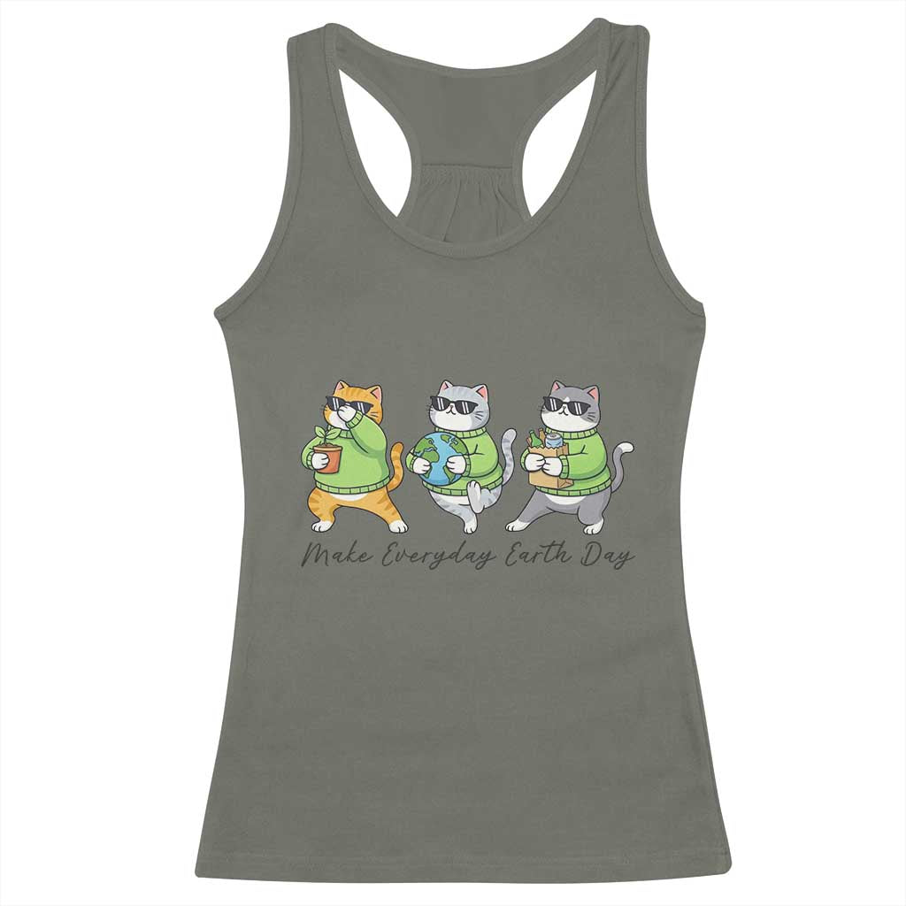 Make Everyday Earth Day Racerback Tank Top Eco Friendly Cat Lover