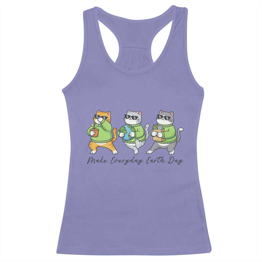 Make Everyday Earth Day Racerback Tank Top Eco Friendly Cat Lover