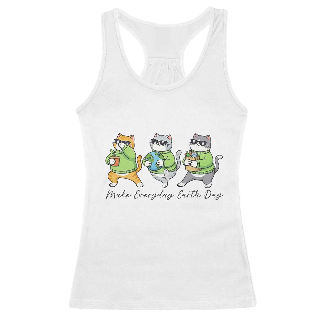 Make Everyday Earth Day Racerback Tank Top Eco Friendly Cat Lover