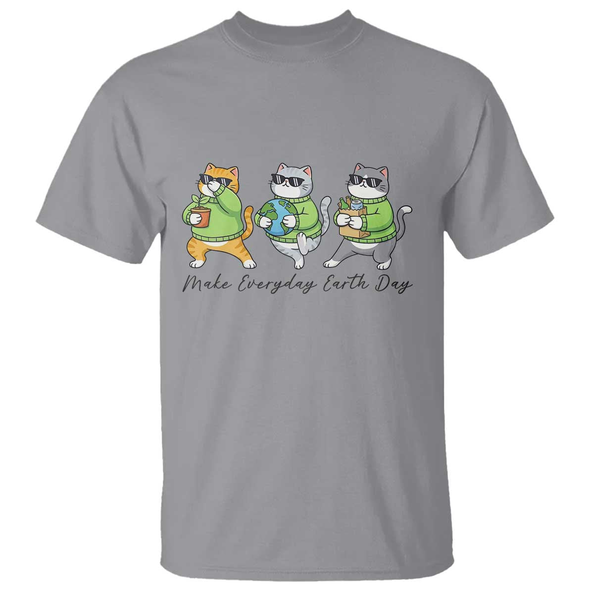 Make Everyday Earth Day T Shirt Eco Friendly Cat Lover