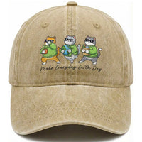 Make Everyday Earth Day Washed Cotton Baseball Cap Eco Friendly Cat Lover