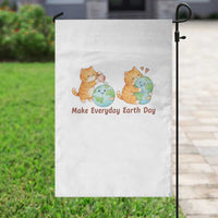 Make Everyday Earth Day Garden Flag Cute Cat Healing Planet Earth
