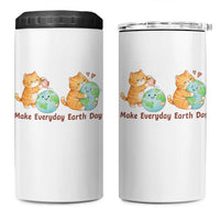 Make Everyday Earth Day 4 in 1 Can Cooler Tumbler Cute Cat Healing Planet Earth